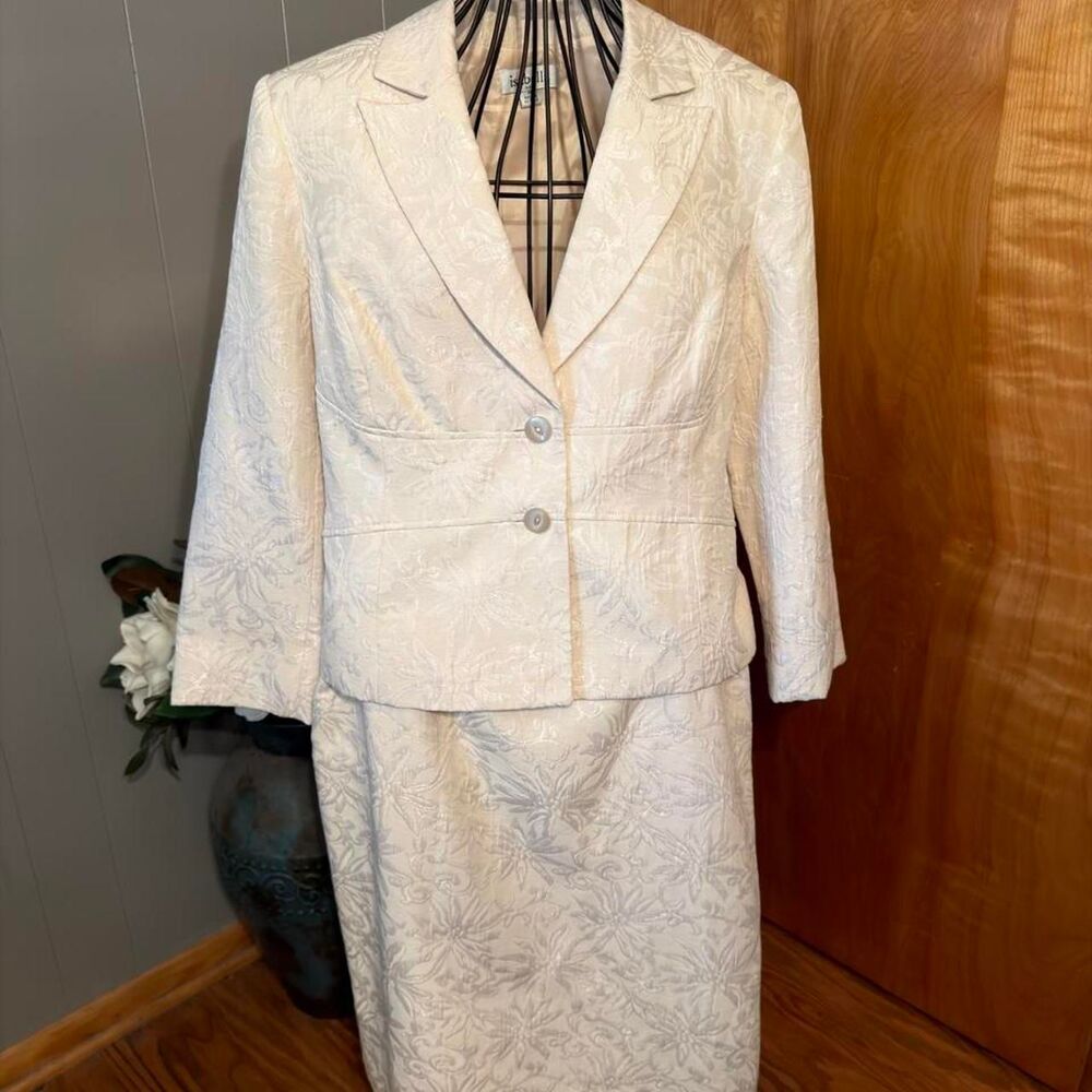 Women's Cream and White Suit